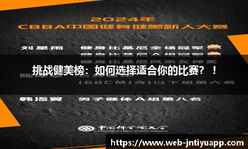 挑战健美榜：如何选择适合你的比赛？ !